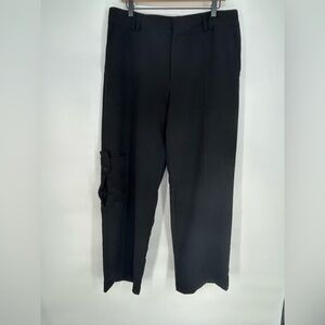 "NWT" Zara Black Wide Leg High Waisted Cargo Trouser Pants- Women's XL